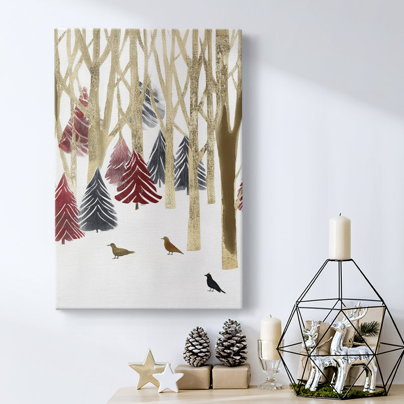 Art des Fêtes de Noël - Toile tendue avec châssis CD XXXVII, H 18 po x l 12 po