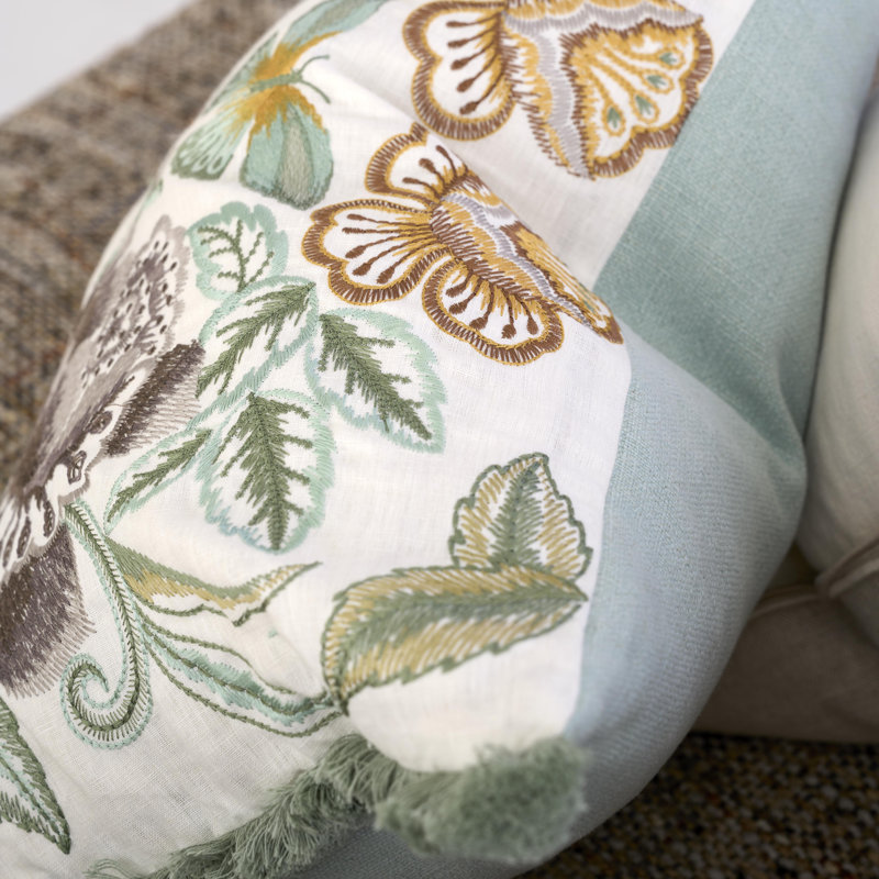 Isabella Embroidered Decorative Pillow, Cameo Floral
