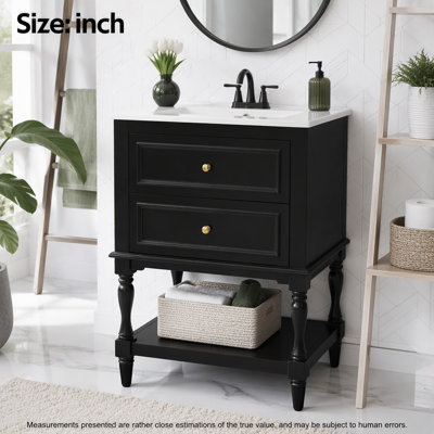 Meuble-lavabo 24 po avec lavabo en céramique