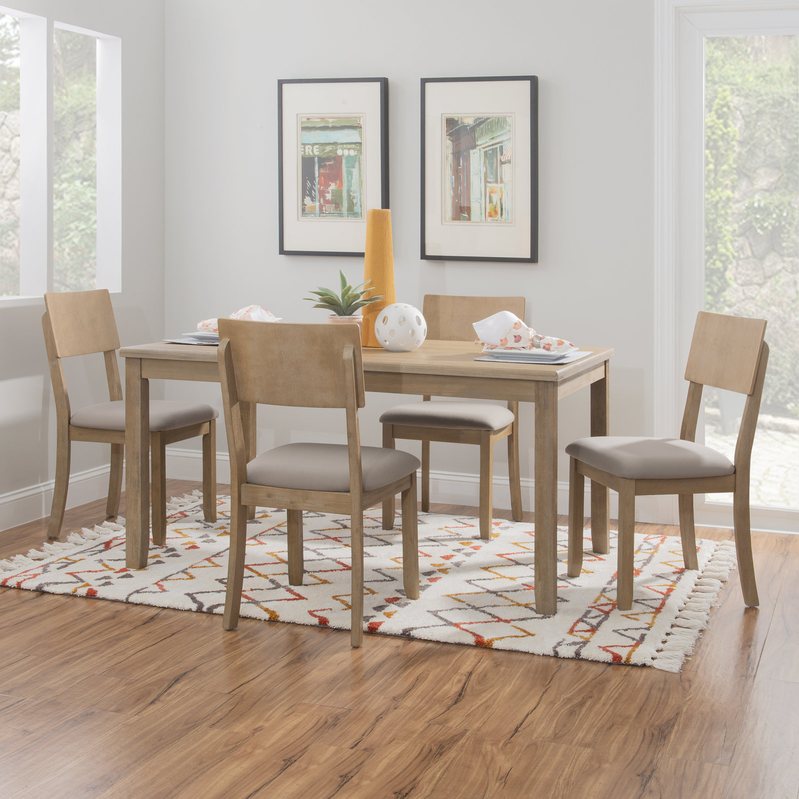 Entwistle Cotton Acacia Dining Chair, Graywash