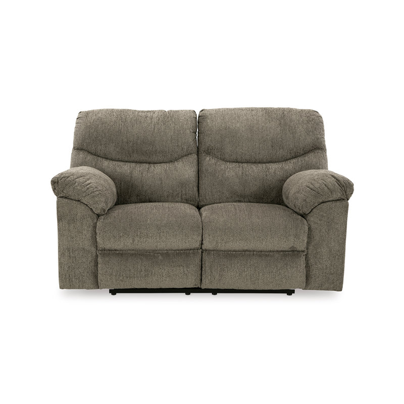 Alphons 70'' Upholstered Reclining Loveseat, Brown Polyester
