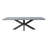 Dining Table Solid Acacia with Iron Base in Light Grey, Seats 4-6