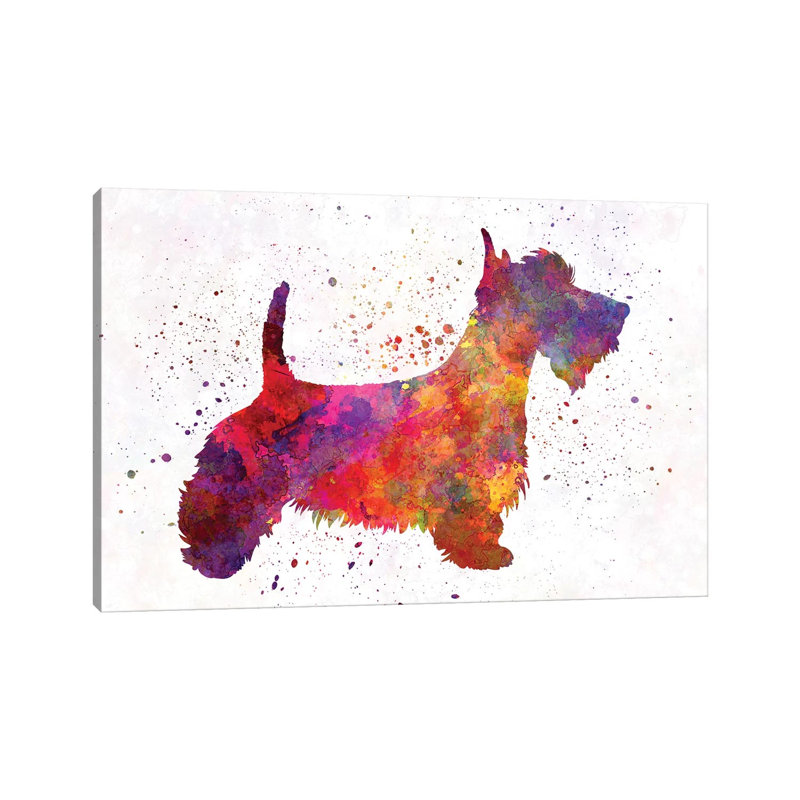 Scottish Terrier In Watercolour by Paul Rommer - Wrapped Canvas Painting, 66.04 cm H x 45.72 cm W