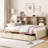 Exquisite Twin Daybed With Side Bookshelves, Charging, Natural Compartments, Drawers, , Wood Look-462935510