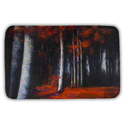 Mysterious forest Bath Mat with Non-Slip Backing - Quick Dry Memory Foam Bathroom Rug - Absorbent - Modern Plush Spa-Style - Machine Washable