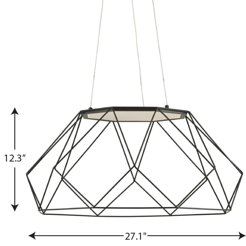 Roibin Dimmable LED Geometric Chandelier, 103.8" H x 27.1" W x 27.1" D