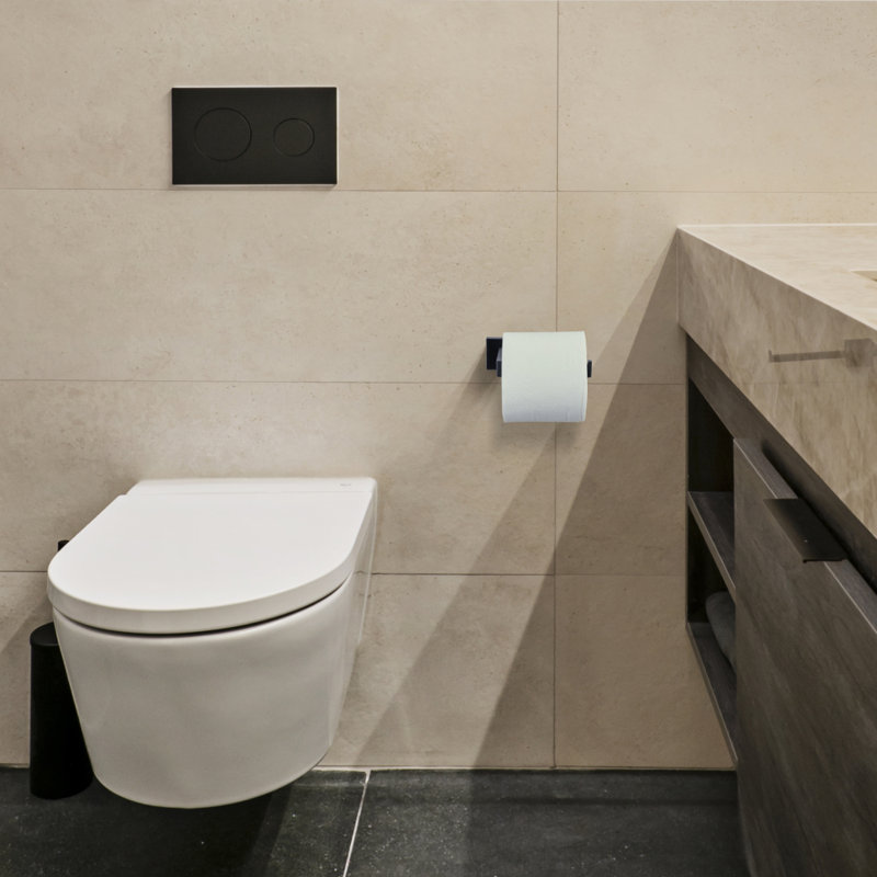 Porte-papier hygiénique en acier inoxydable noir mat
