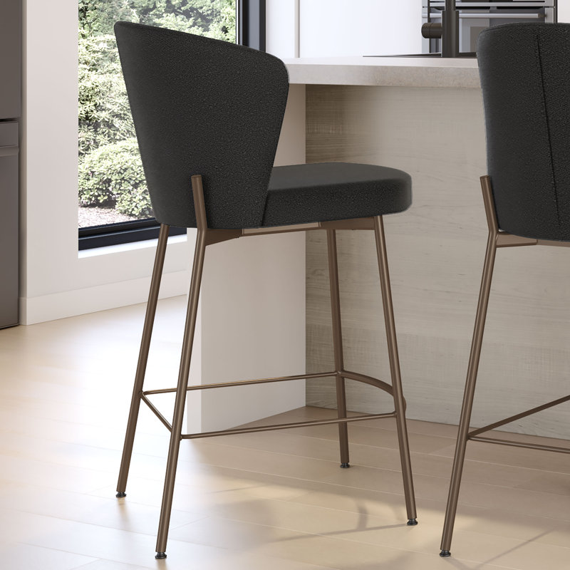 Tabouret de bar et de comptoir Anani, Gris anthracite, Bronze, Tabouret de bar (siège d'une hauteur de 31,25 po)
