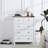 White Dresser with 5 Drawers, Tall Chest of Drawers, 5 Drawer Dresser with Deep Space, Wood Storage Cabinet for Living Room, Hallway, Office, White