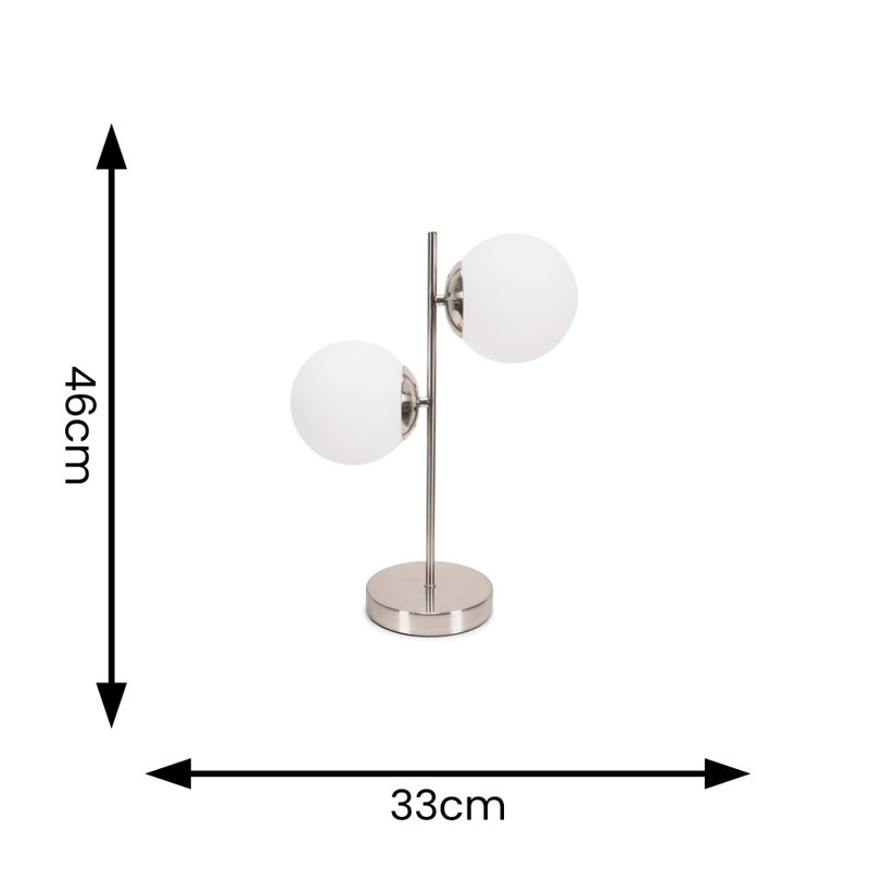 Airina Metal Table Lamp, Silver, No