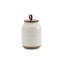 Ensemble de pots en céramique - Ensemble de 3 contenants blancs embossés en bois blanc