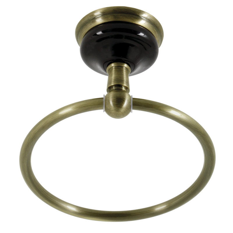Kingston Brass Water Onyx Towel Ring, Antique Brass