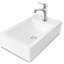 Évier en céramique blanc 18 x 18 po - fixation murale, résistance aux acides, accessoire de salle de bain décoratif, blanc, finition lisse, option attrayante
