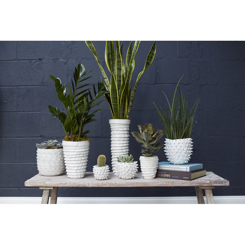 Handmade Ceramic Table Vase, 8.5" H x 6.5" W x 6.5" D