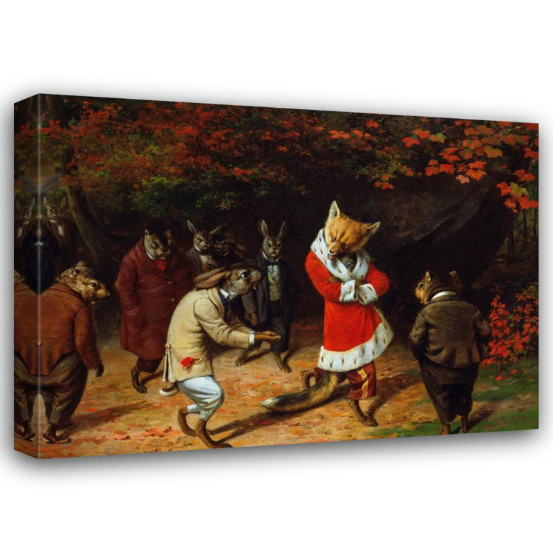 «His Majesty reçoit» par William Holbrook Beard - Art mural sur toile tendue avec châssis, H 14 po x l 18 po