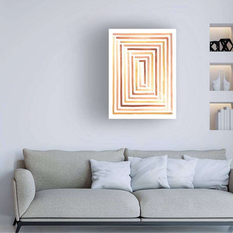 Desert Sunset Pattern Canvas Art in Warm Tones, 35" x 47"