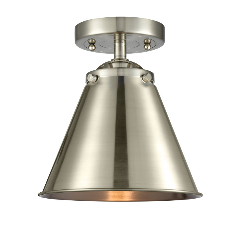 Plafonnier semi-encastré 8 lumières Donovan, Nickel satiné brossé, Nickel satiné brossé, Incandescente