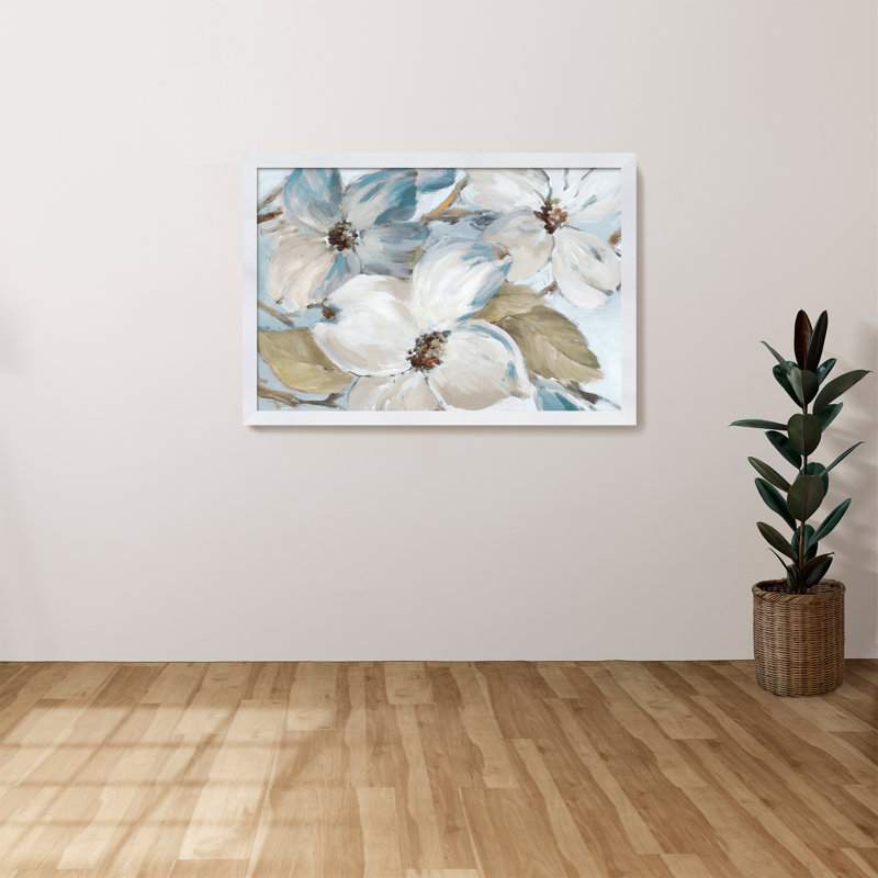 « neutral silent fleuri ii », reproduction de peinture à l’huile encadrée en acrylique, H 33,5 po x l 49,5 po x P 1 po