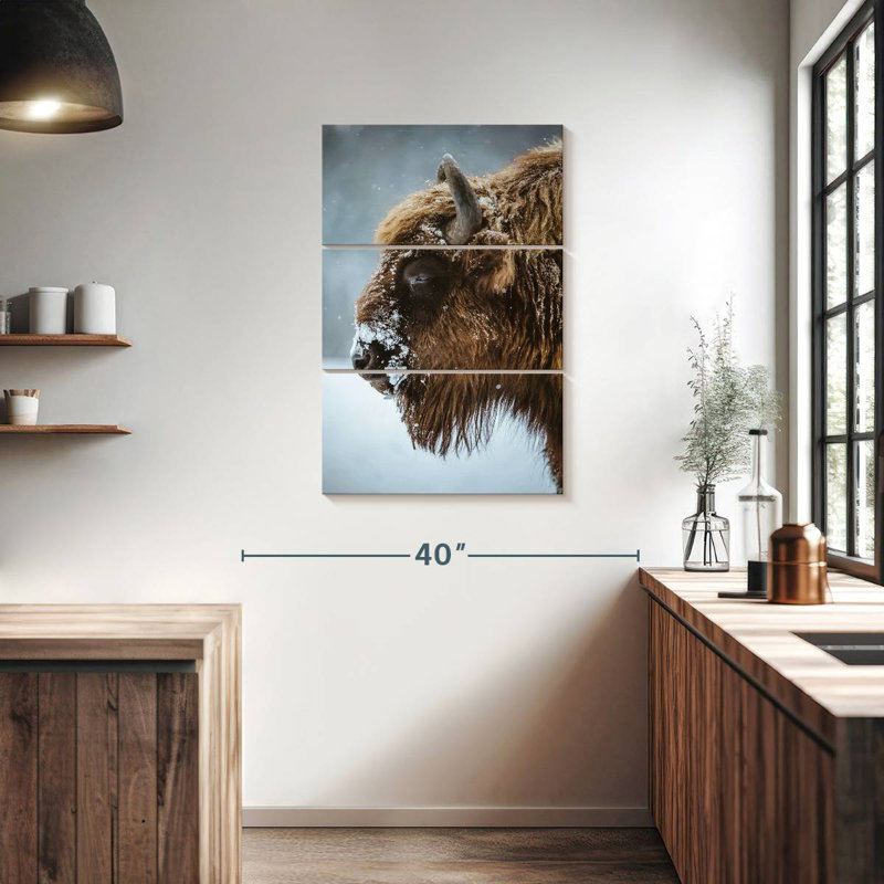 Brampt Snowy Bison, 38" H x 24" W