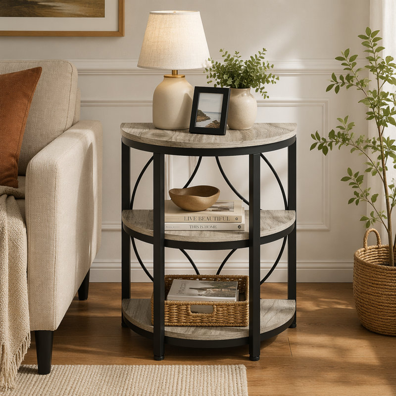 Table de bout demi-ronde, Gris