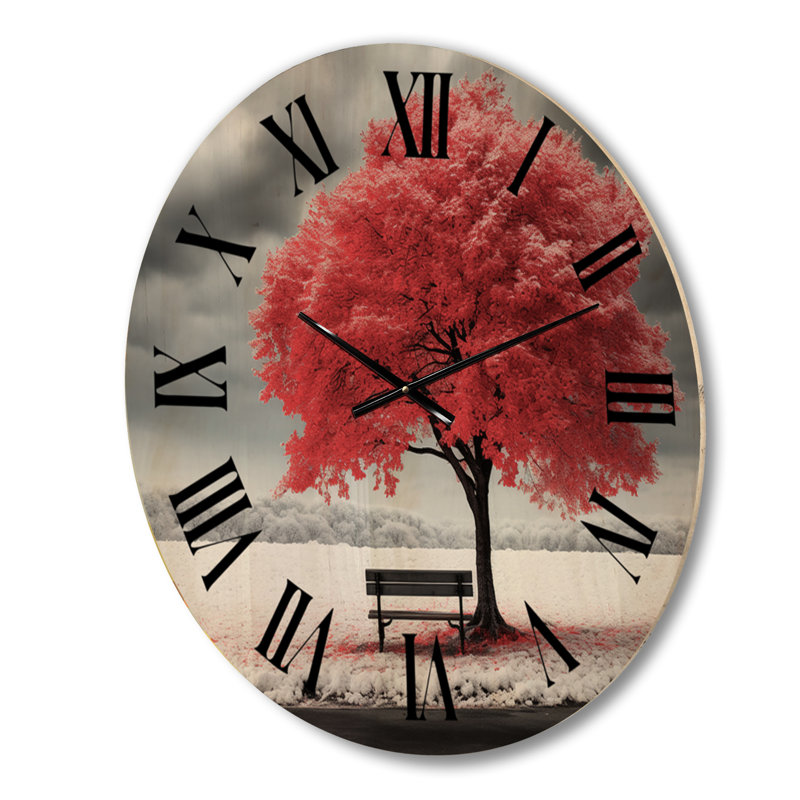Horloge murale Red Tree Symphony in Winter I, Petit