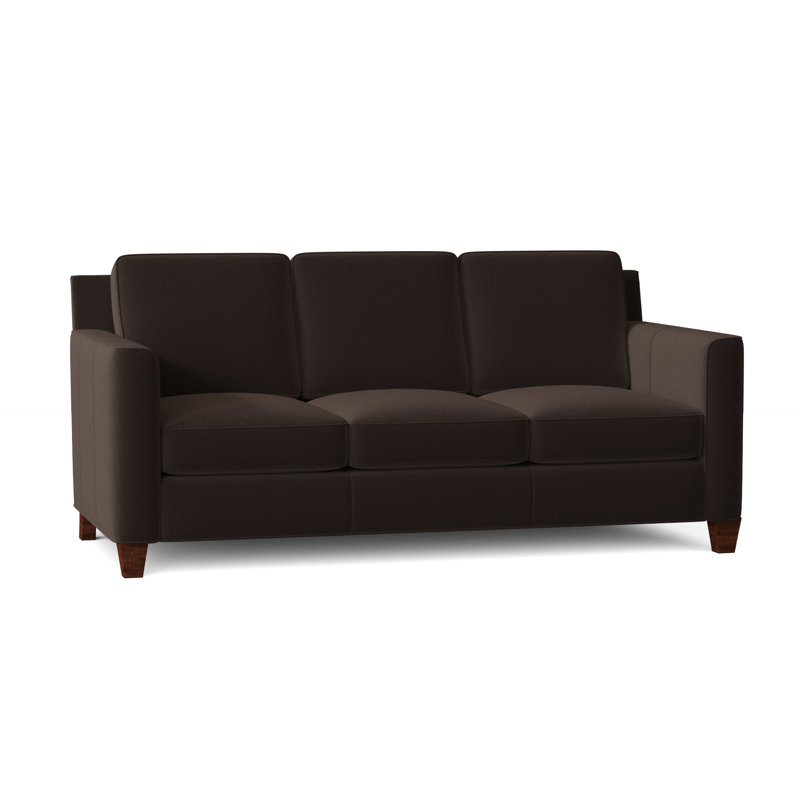 Yorba Leather Sofa, Outsider Raven Genuine Leather, Mahogany