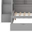 Lit superposé avec escalier de rangement, lit gigogne escamotable, tablettes intégrées, éclairage à DEL et ports de chargement USB-217528426
