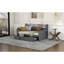 Grey Twin Daybed With Useful Storage. Upholstered. Charging Station & Led. Build