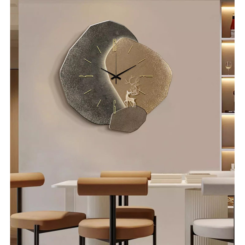 Horloges murales miroitantes en porcelaine, Petit, Noir / doré