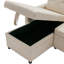 Canapé-lit rembourré en L beige avec rangement caché-280266015