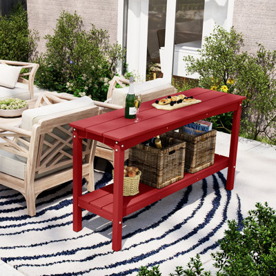 Armentha Rectangular HDPE Plastic Outdoor Buffet & Console Table