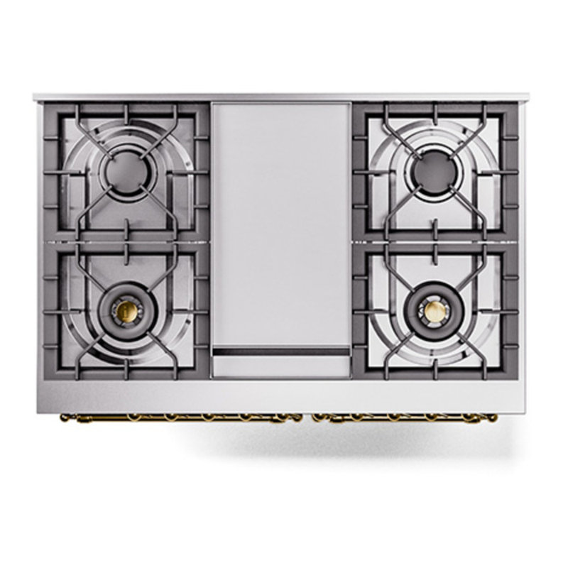 ILVE Nostalgie II 40 in Dual Fuel Range, Emerald Green/Brass, Natural Gas