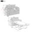 Canapé-lit simple convertible avec matelas pliable, table d'appoint, ports USB et pochette de rangement pour un salon polyvalent