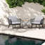 Chaises longues confortables de patio, ensemble moderne de résine de Pp pour la maison de patio