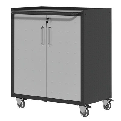 Heavy-Duty Metal Garage Storage Cabinet With Wheels - Sturdy And Durable Tool Storage Cabinet  Garage, Office, And Home Organizer Solutions