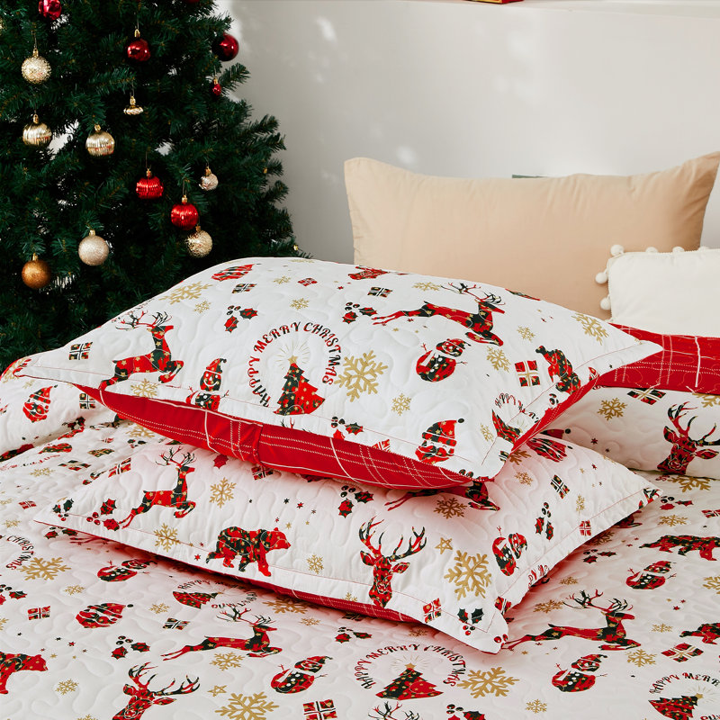 Christmas Nordic Reindeer Quilt Set, 90x96in