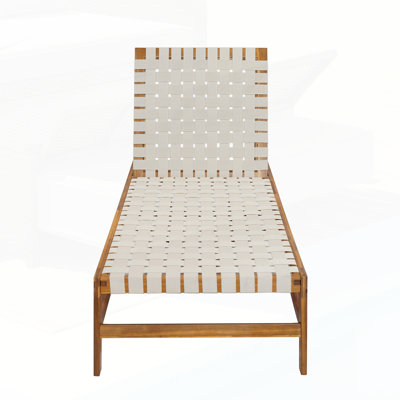 Durable Acacia Wood Outdoor Rope Chaise Lounge With Adjustable Seating And Easy Assembly For Ultimate Relaxation