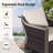 4-Piece Patio PE Wicker Conversation Set with Metal Coffee Table, 3-Seat Sofa, Chairs & Beige Cushions-1643222800