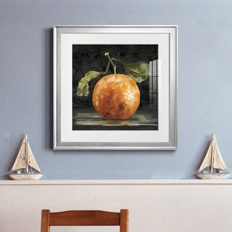 7_Orange foncé Deux I-Premium, reproduction encadrée - prête à être accrochée, H 30,5 po x l 30,5 po x P 1,5 po, Blanc