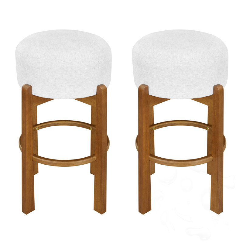 Tabouret de bar rembourré (ensemble de 2), Noyer