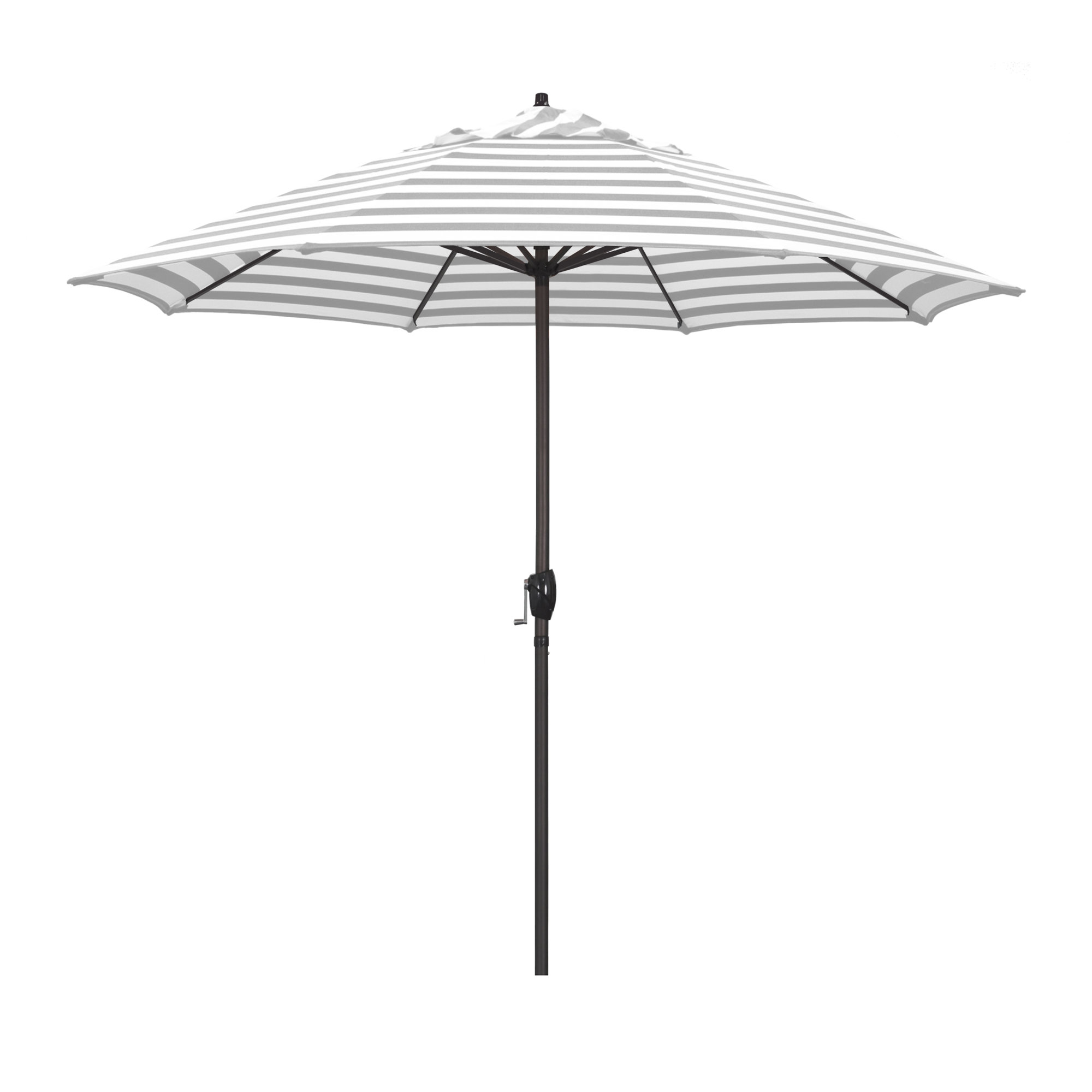Stevie 108'' Outdoor Umbrella, Gray White Cabana Stripe