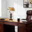 Lampe de table rétro en vitrail avec lumière chaude E26, base bronze