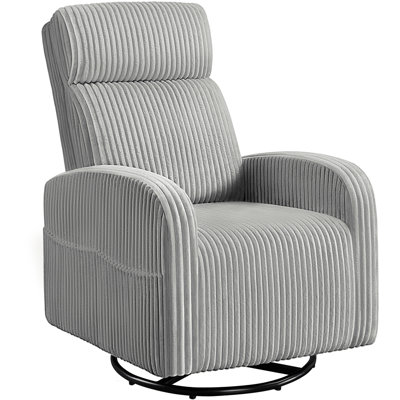 Corduroy Swivel Nursery Gliding Rocker Chair