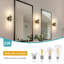 Meuble-lavabo pour salle de bain 2 lumières en bronze brossé, miroir latéral pour luminaires de salle de bain E26, luminaires de meuble-lavabo de couloir, lampe murale moderne pour chambre à coucher avec abat-jour en verre