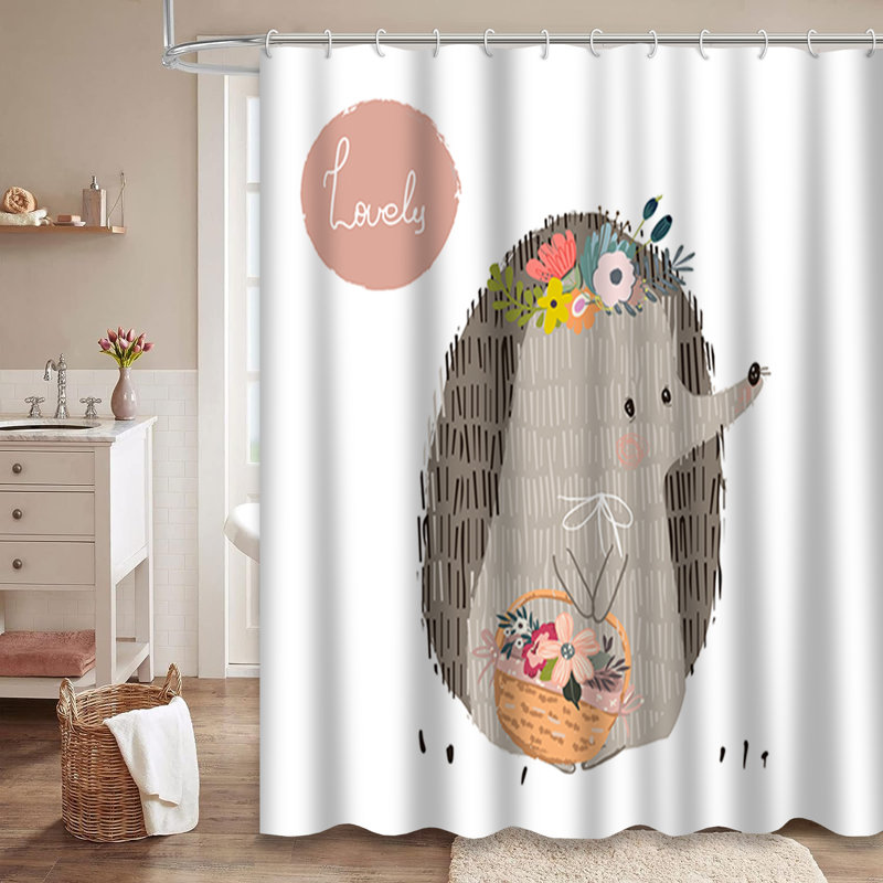 Mignon rideau de douche avec 12 crochets, L 72 po x l 78 po