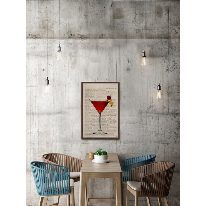 «Raspberry Martini» par Eyre Tarney - Reproduction d'art graphique sur papier encadré, H 30 po x l 20 po x P 1,5 po
