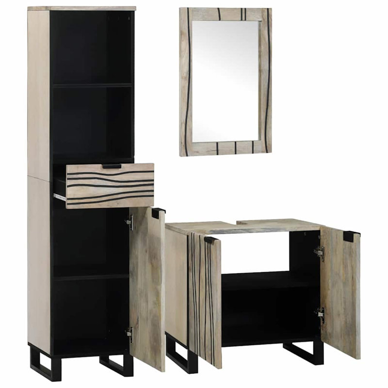 Bathroom Furniture Set 3 Pcs38 X 33 X 160 Cm, Gray