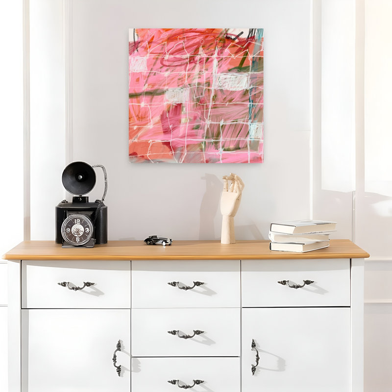 «Compléter la phrase», art contemporain abstrait, H 18 po x l 18 po