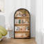 Bibliothèque arquée à 4 niveaux, bibliothèque arquée avec tablettes de rangement