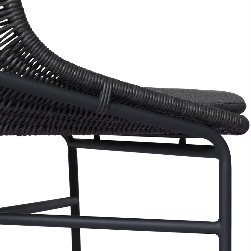 Jericho Outdoor Dining Side Chair, Gray, Black